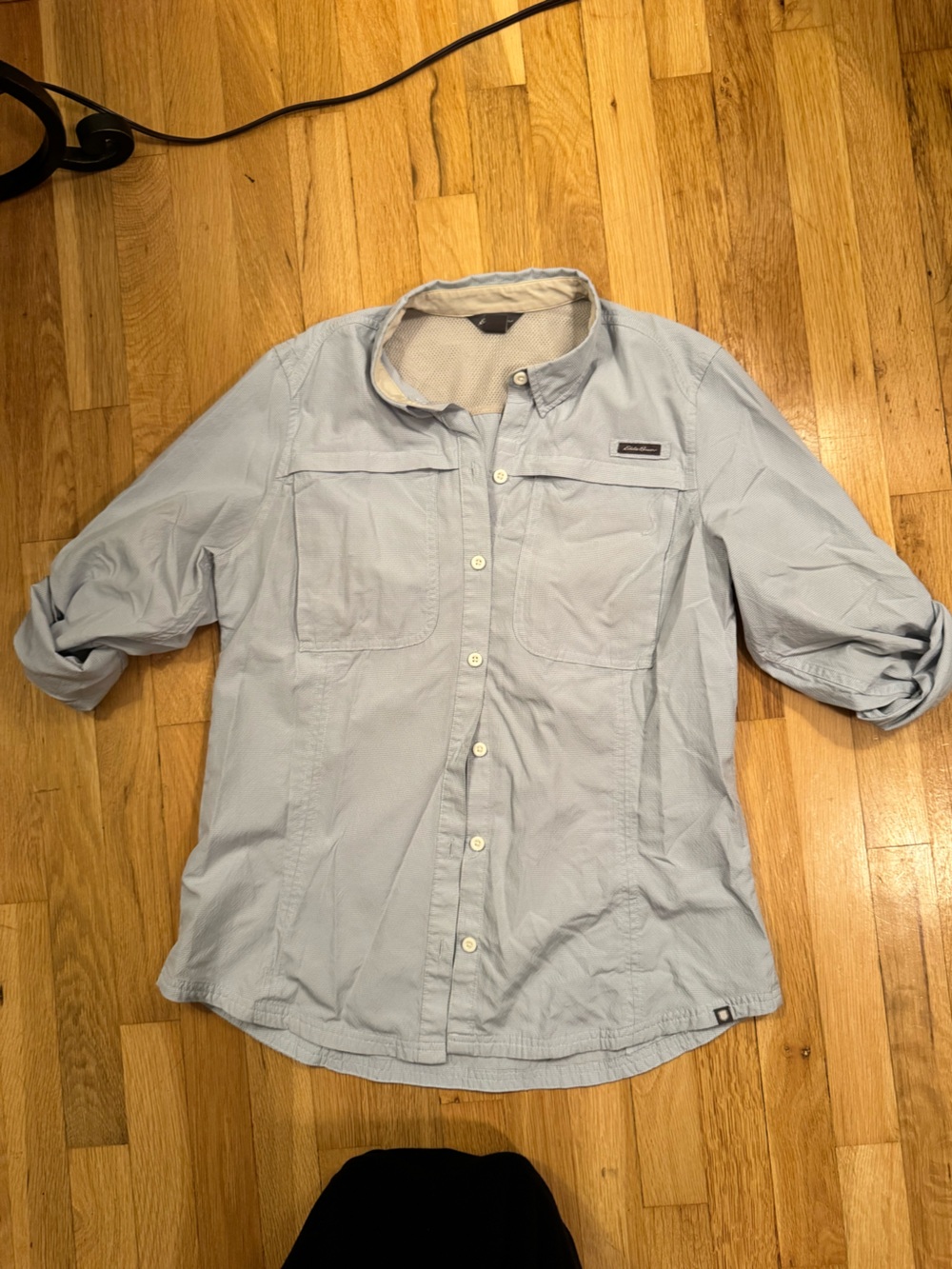 Eddie Bauer Pale Blue Casual Button-Down Shirt